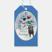 Manchester Terrier Kerstmis Cadeaulabel (Achterkant)