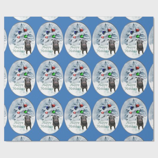 Manchester Terrier Kerstmis Cadeaupapier (Vlak)