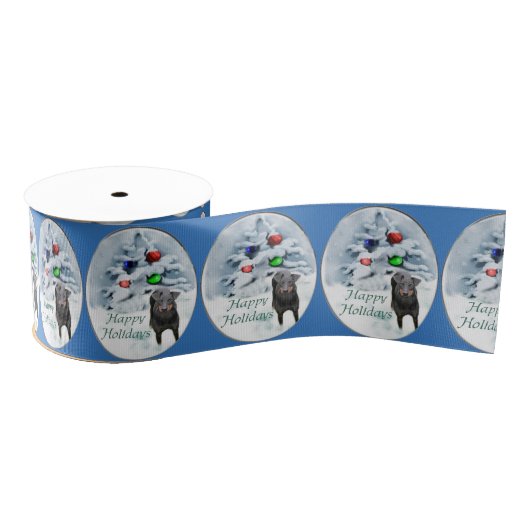 Manchester Terrier Kerstmis Grosgrain Lint (Spoel)