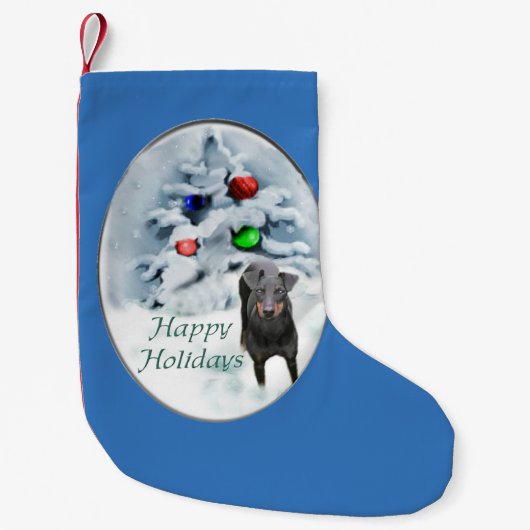 Manchester Terrier Kerstmis Kleine Kerstsok (Voorkant)