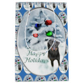 Manchester Terrier Kerstmis Medium Cadeauzakje (Voorkant)