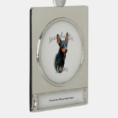 Manchester Terrier Ma 2 Verzilverd Banner Ornament (Rechts)