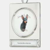 Manchester Terrier Ma 2 Verzilverd Banner Ornament (Links)