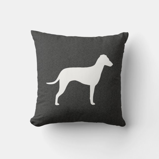 Manchester Terrier met Natural Ears Silhouette Kussen (Voorkant)