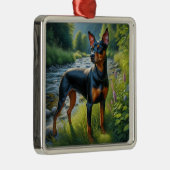 Manchester Terrier Metalen Ornament (Rechts)