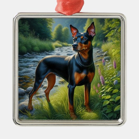 Manchester Terrier Metalen Ornament (Voorkant)