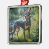 Manchester Terrier Metalen Ornament (Links)