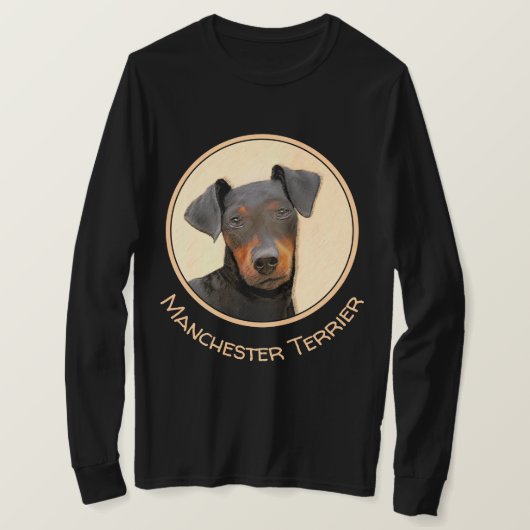 Manchester Terrier Painting - Original Dog Art T-shirt (Design voorkant)