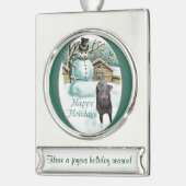 Manchester Terrier Personalized Kerstmis Verzilverd Banner Ornament (Links)