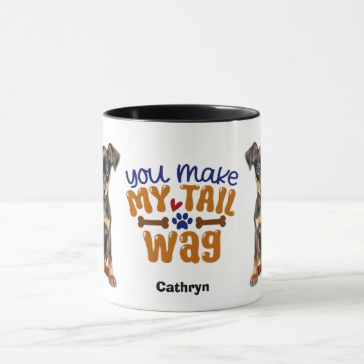 Manchester Terrier Puppy Je maakt mijn staart wag Mok (Midden)