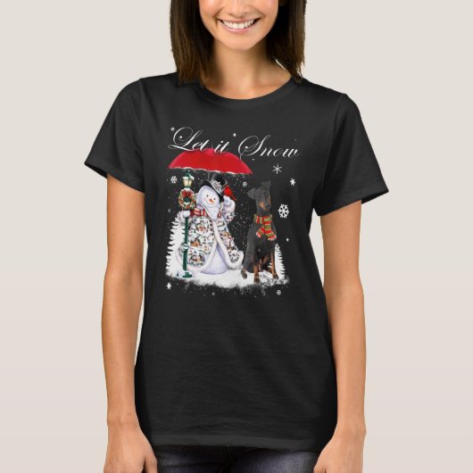 Manchester Terrier Santa Dog Kerstmis Snowman Xma T-shirt (Voorkant)