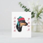 Manchester Terrier Santa Paws Feestdagenkaart (Staand voorkant)
