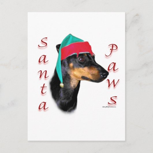 Manchester Terrier Santa Paws Feestdagenkaart (Voorkant)