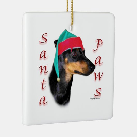 Manchester Terrier Santa Paws Keramisch Ornament (Rechts)
