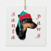 Manchester Terrier Santa Paws Keramisch Ornament (Achterkant)