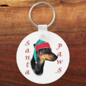 Manchester Terrier Santa Paws Sleutelhanger (Voorkant)
