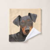 Manchester Terrier schilderij originele dierlijke  Bad Handdoek (Wasdoekje)
