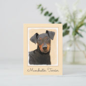Manchester Terrier schilderij originele dierlijke  Briefkaart (Staand voorkant)