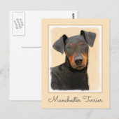 Manchester Terrier schilderij originele dierlijke  Briefkaart (Voorkant / Achterkant)