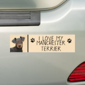 Manchester Terrier schilderij originele dierlijke  Bumpersticker (Op auto)