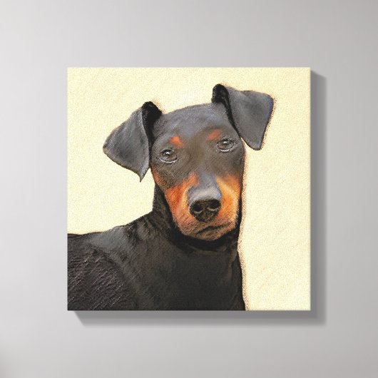 Manchester Terrier schilderij originele dierlijke  Canvas Afdruk (Voorkant)