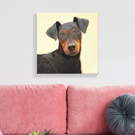 Manchester Terrier schilderij originele dierlijke  Canvas Afdruk (Insitu (Woonkamer))