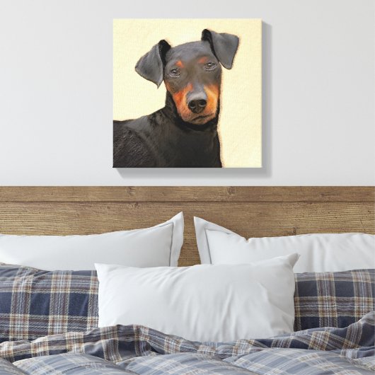 Manchester Terrier schilderij originele dierlijke  Canvas Afdruk (Insitu (Slaapkamer))