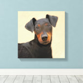 Manchester Terrier schilderij originele dierlijke  Canvas Afdruk (Insitu (Houten vloer))