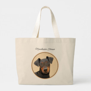Manchester Terrier schilderij originele dierlijke  Grote Tote Bag