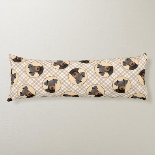 Manchester Terrier schilderij originele dierlijke  Lichaamskussen (Voorkant)