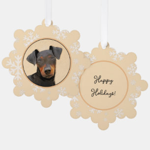 Manchester Terrier schilderij originele dierlijke  Ornament Kaart