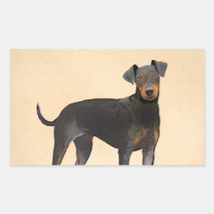 Manchester Terrier schilderij originele dierlijke  Rechthoekige Sticker