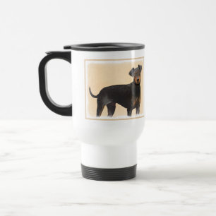 Manchester Terrier schilderij originele dierlijke  Reisbeker