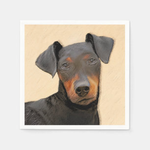 Manchester Terrier schilderij originele dierlijke  Servet