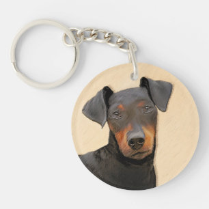 Manchester Terrier schilderij originele dierlijke  Sleutelhanger