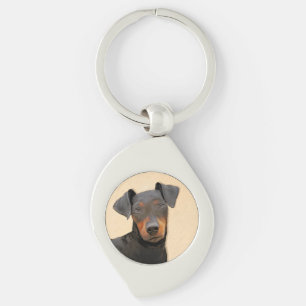 Manchester Terrier schilderij originele dierlijke Sleutelhanger