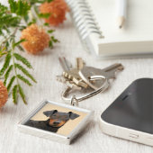 Manchester Terrier schilderij originele dierlijke Sleutelhanger (Zijkant)