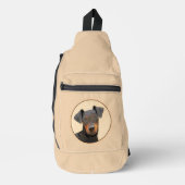 Manchester Terrier schilderij originele dierlijke Sling Bag (Voorkant)