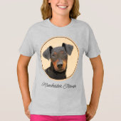 Manchester Terrier schilderij originele dierlijke T-shirt (Voorkant)