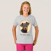Manchester Terrier schilderij originele dierlijke T-shirt (Voorkant volledig)