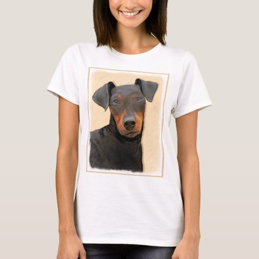 Manchester Terrier schilderij originele dierlijke  T-shirt (Voorkant)
