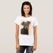Manchester Terrier schilderij originele dierlijke  T-shirt (Voorkant volledig)