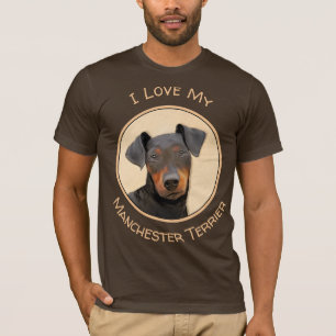 Manchester Terrier schilderij originele dierlijke T-shirt