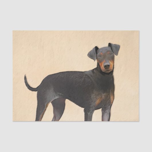Manchester Terrier schilderij originele dierlijke  Tissuepapier (Voorkant)