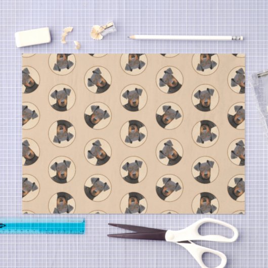 Manchester Terrier schilderij originele dierlijke Tissuepapier (Craft)