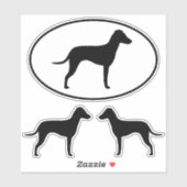 Manchester Terrier Silhouetten met natuurlijke ore Sticker (Vel)