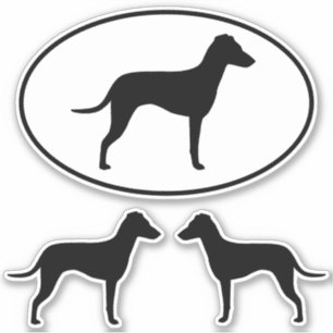 Manchester Terrier Silhouetten met natuurlijke ore Sticker