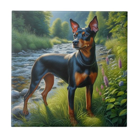 Manchester Terrier Tegeltje (Voorkant)
