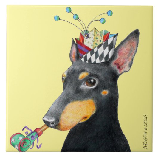 Manchester Terrier Tile (6"x6") Tegeltje (Voorkant)