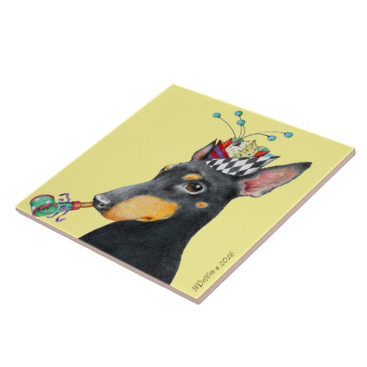 Manchester Terrier Tile (6"x6") Tegeltje (Zijkant)